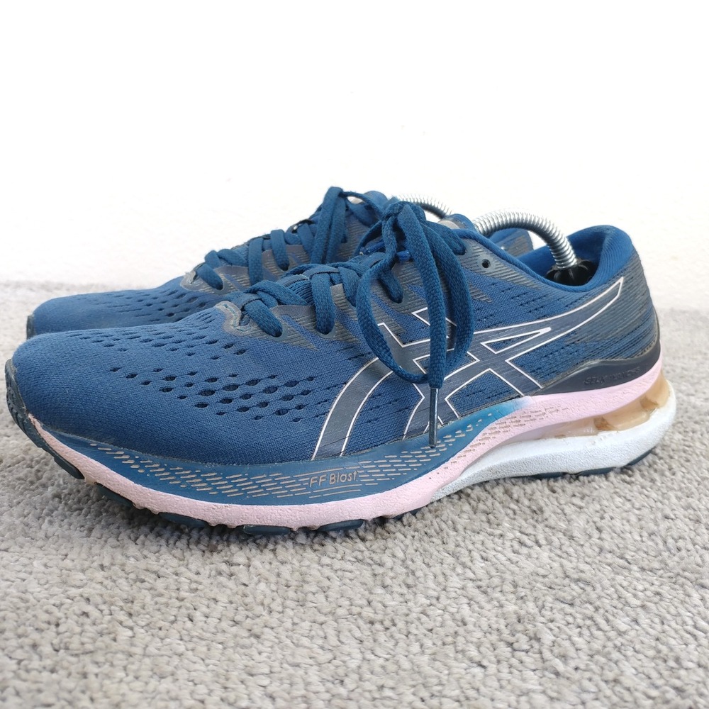 Asics Gel Kayano 28 Womens Size 8 Blue Running Shoes Sneakers 1012B047